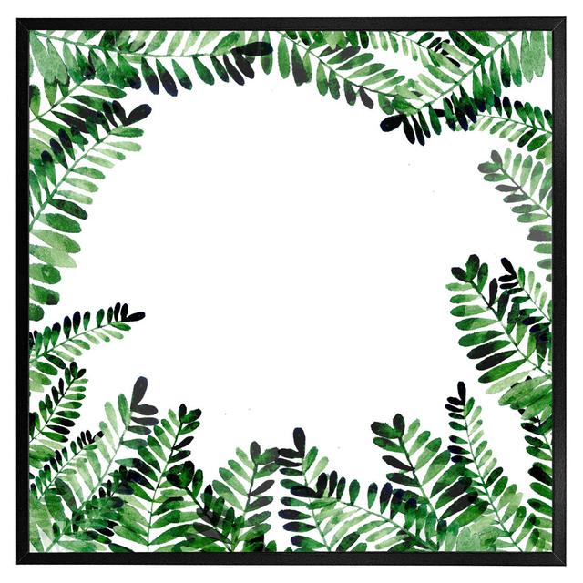 Garnon Green Botanical Leaves - Single Picture Frame Art Prints Bay Isle Home Format: Black Framed, Size: 51cm H x 51cm W x 4cm D on Productcaster.