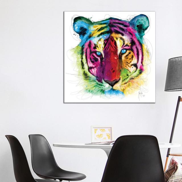 Tiger by Patrice Murciano - Wrapped Canvas Graphic Art World Menagerie Size: 93.98cm H x 93.98cm W x 1.91cm D on Productcaster.