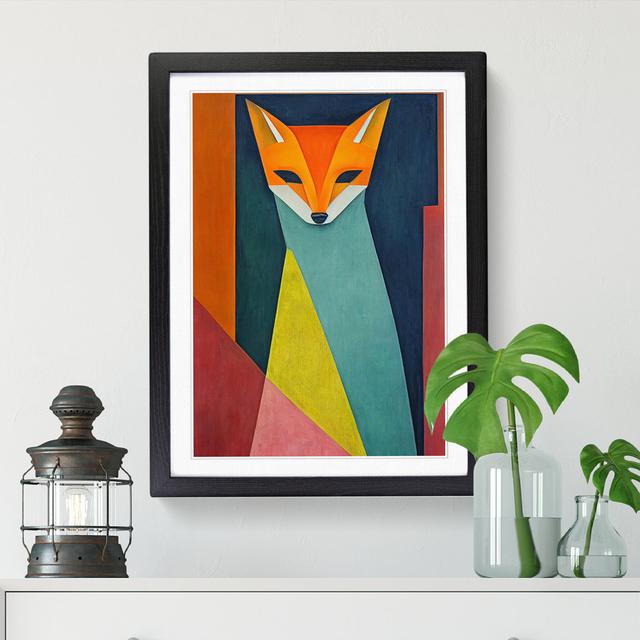 Fox Painting Abstract - Single Picture Frame Graphic Art Alpen Home Size: 46cm H x 34cm W x 2cm D, Format: Oak Framed on Productcaster.