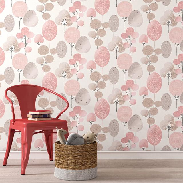 Elvana 10m x 52cm Textured Wallpaper Roll East Urban Home Colour: Blush on Productcaster.