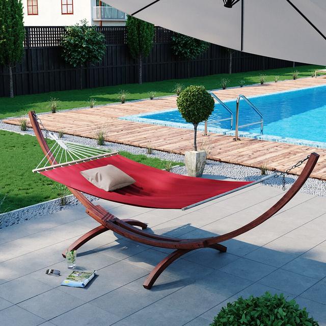 Buffington Hammock with Stand Freeport Park Colour: Red on Productcaster.