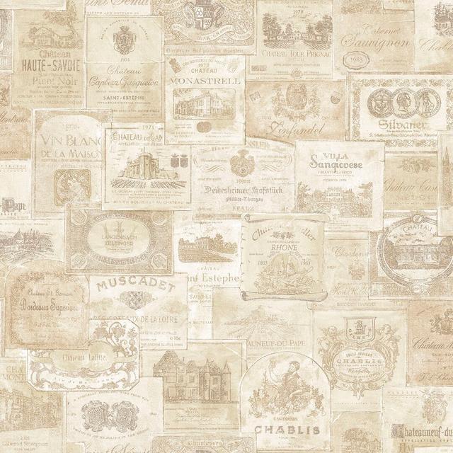 Font 0.1cm x 53cm Matte Wallpaper Roll Lily Manor Colour: Faded Beige on Productcaster.