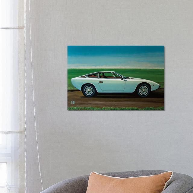 Maserati Khamsin 1974 by Paul Meijering - Painting on Canvas Ebern Designs Size: 45.72cm H x 66.04cm W x 3.81cm D, Format: Wrapped Canvas on Productcaster.