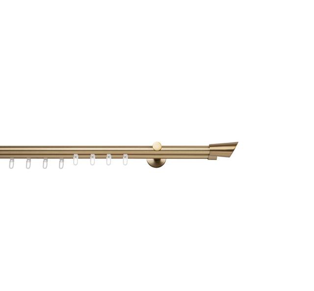 Curtain rod made to measure inner barrel 20mm mydeco Size: 2cm H x 180cm W x 12cm D, Finish: Brass Matte on Productcaster.