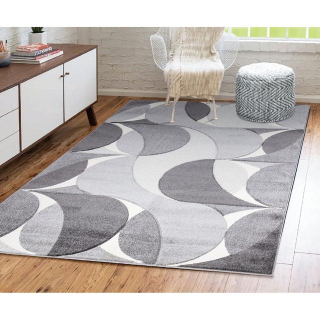 Kenzo Geometric Abstract Pattern Rugs Ivy Bronx Rug Size: Rectangle 60 x 110cm on Productcaster.