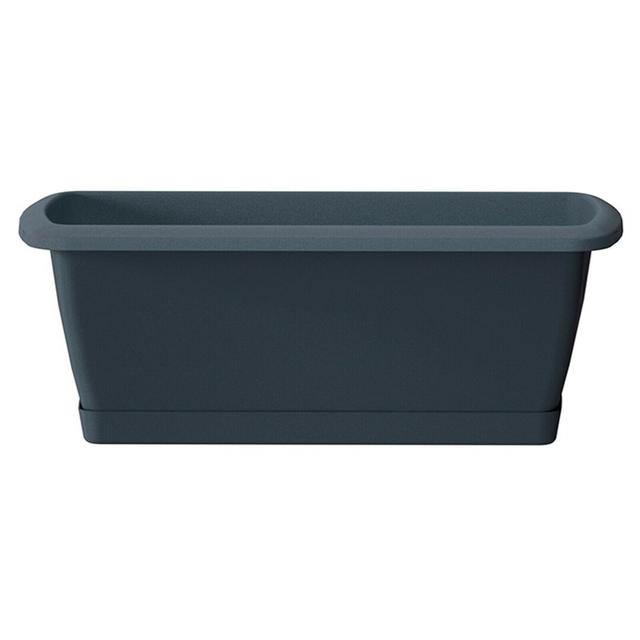 Marcia Plastic Planter Box Marlow Home Co. Colour: Black, Size: 15cm H x 49cm W x 18.4cm D on Productcaster.