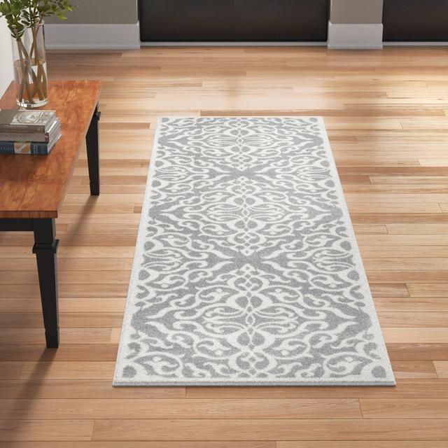 Shoals Power Loom Silver/White Rug Lark Manor Rug Size: Runner 81 x 244cm on Productcaster.