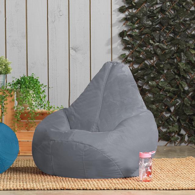 Veeva Kids Indoor Outdoor Bean Bag Gaming Chair Brayden Studio Upholstery Colour: Light Grey on Productcaster.