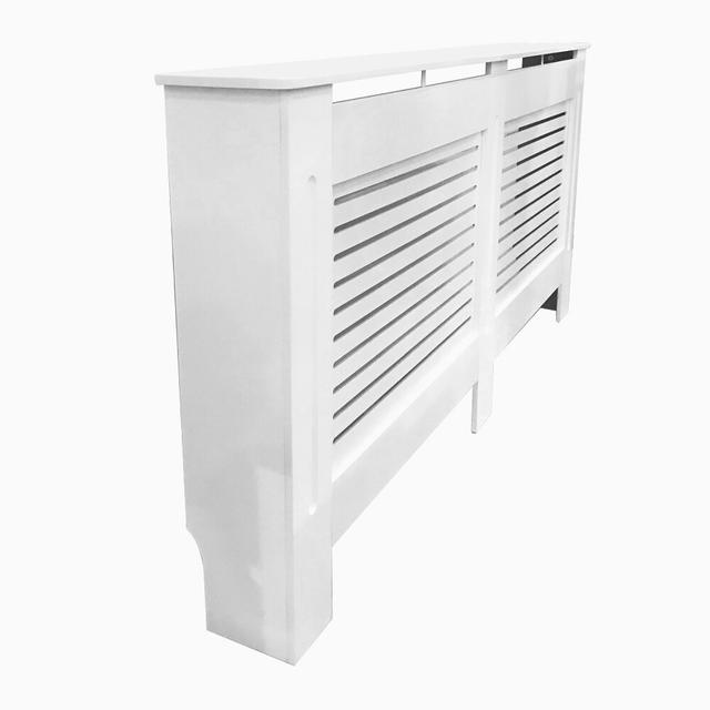 Modern Radiator Cover MDF Cabinet With Modern Horizontal Style Slats White Painted Extra Large - 1720 X 815 X 190(Mm) Belfry Heating on Productcaster.