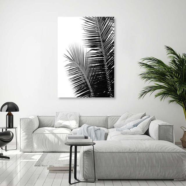 Leinwandbild Palm Leaf Black White Sansibar Home Größe: 100 cm x 70 cm x 2 cm on Productcaster.