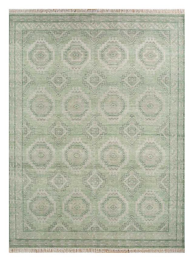 Charnae Oriental Hand Crafted Hand Hooked Area Rug Set Latitude Vive Colour: Green, Rug Size: Rectangular 270 x 360 cm on Productcaster.