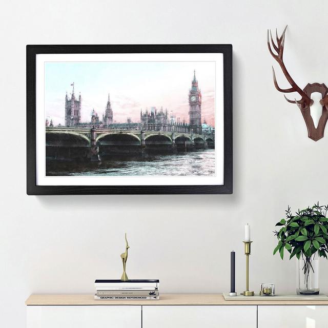 Houses of Parliament and Big Ben - Picture Frame Painting Print East Urban Home Frame Option: Black Framed, Size: 62cm H x 87cm W x 2cm D on Productcaster.