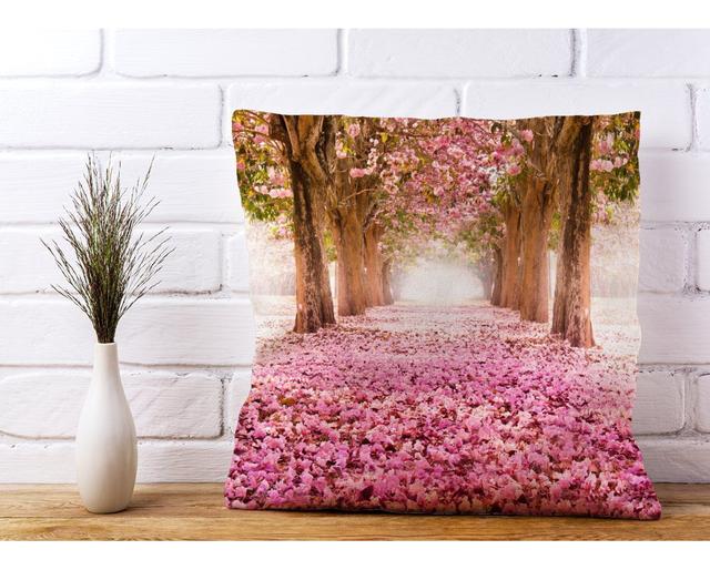 Lodgeste Flower Tree Tunnel Square Throw Cushion East Urban Home on Productcaster.