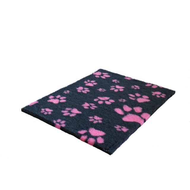 Vet Fleece Bedding | Non-Slip Multi-Paws Vet Bed O Mat Vet Fleece Size: 3cm H x 300cm W x 76cm D, Colour: Pink/White on Productcaster.