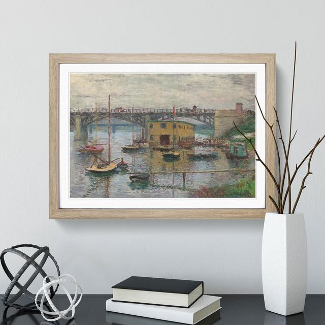 Bridge at Argenteuil by Claude Monet - Picture Frame Painting East Urban Home Size: 36cm H x 48cm W x 2cm D, Frame Option: Oak on Productcaster.