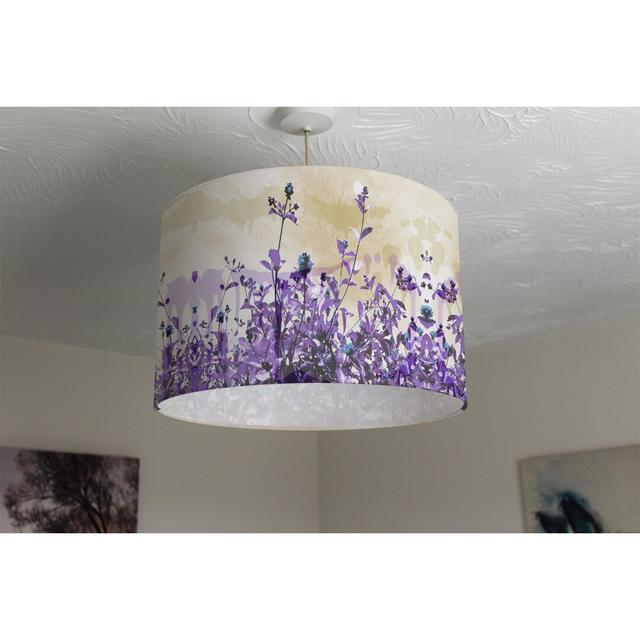 Flowers Cotton Drum Lamp Shade Ebern Designs Size: 25cm H x 40cm W x 40cm D on Productcaster.