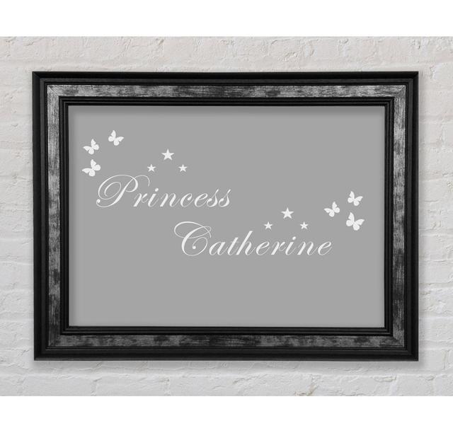 Girls Room Quote Your Own Name Princess - Print August Grove Size: 29.7cm H x 42cm W, Colour: Grey on Productcaster.