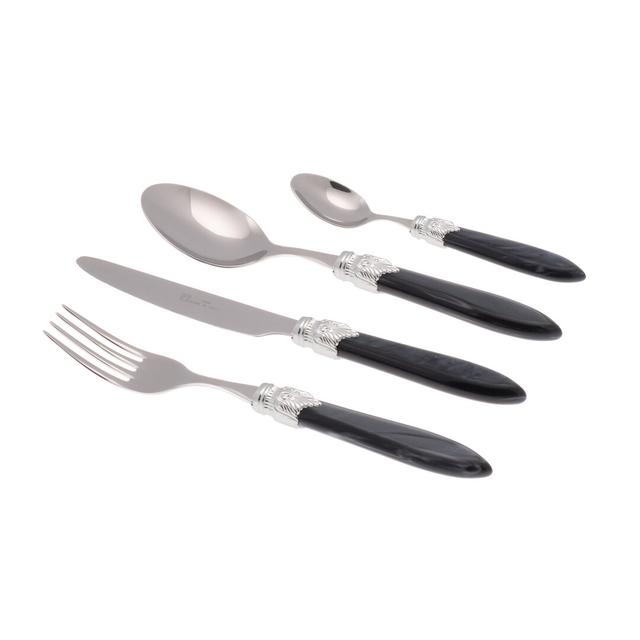 Laura Argento 24 Piece 18/10 Stainless Steel Cutlery Set, Service for 6 Rivadossi Sandro Colour: Black on Productcaster.