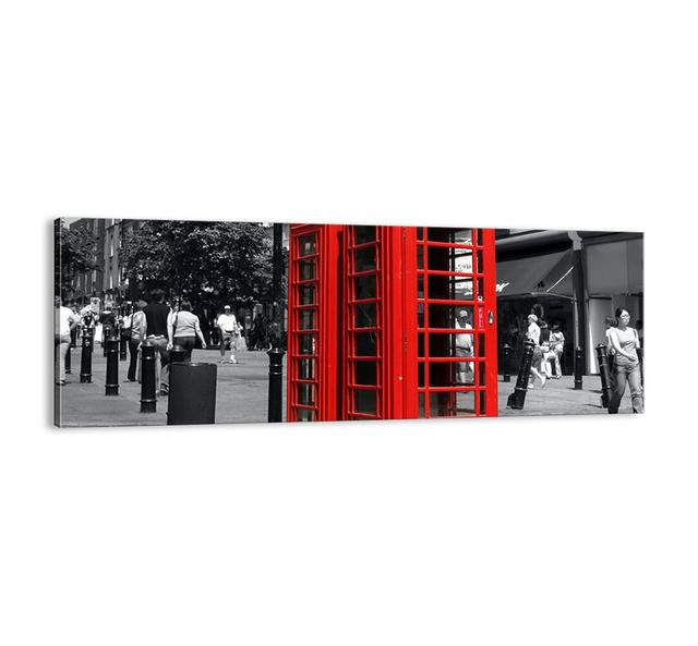 Telephone Box in Red - Unframed Graphic Art Print on Canvas George Oliver Size: 50cm H x 140cm W x 1.8cm D on Productcaster.