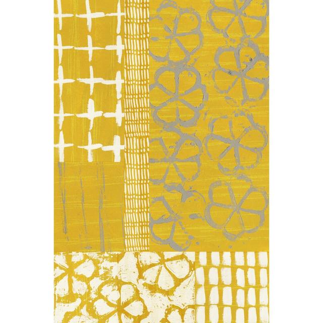 Golden Blockprint II by Chariklia Zarris - Wrapped Canvas Graphic Art Rosalind Wheeler Size: 76cm H x 51cm W on Productcaster.