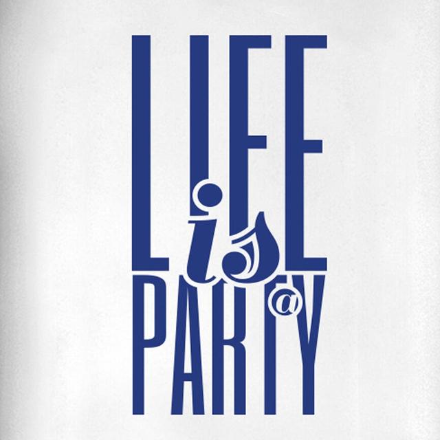 Life Is a Party Door Room Wall Sticker Happy Larry Colour: Dark Blue on Productcaster.