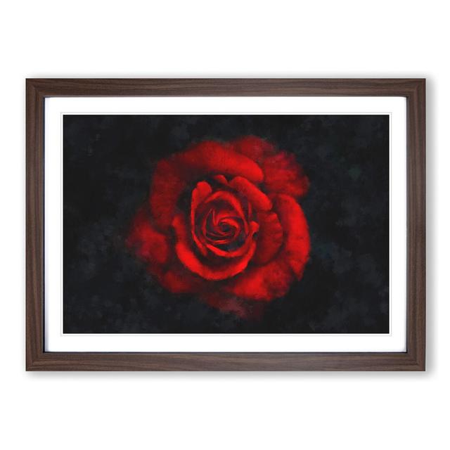 Red Rose in the Shadows - Picture Frame Painting Print East Urban Home Frame Option: Walnut Framed, Size: 45cm H x 63cm W x 2cm D on Productcaster.