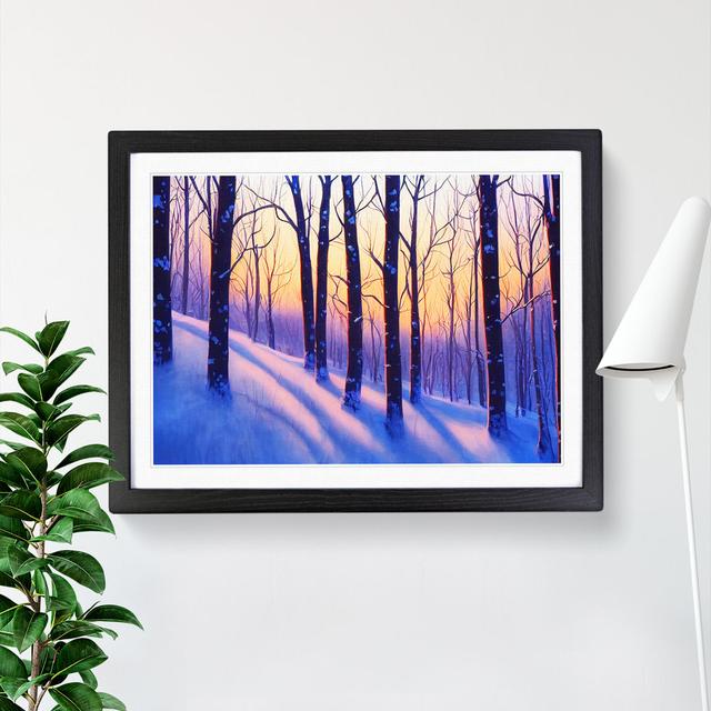 XH1022-10216X Winter Forest Sunrise Vol.2 - Single Picture Frame Print Alpen Home Frame Colour: Black, Size: 34cm H x 46cm W x 2cm D on Productcaster.