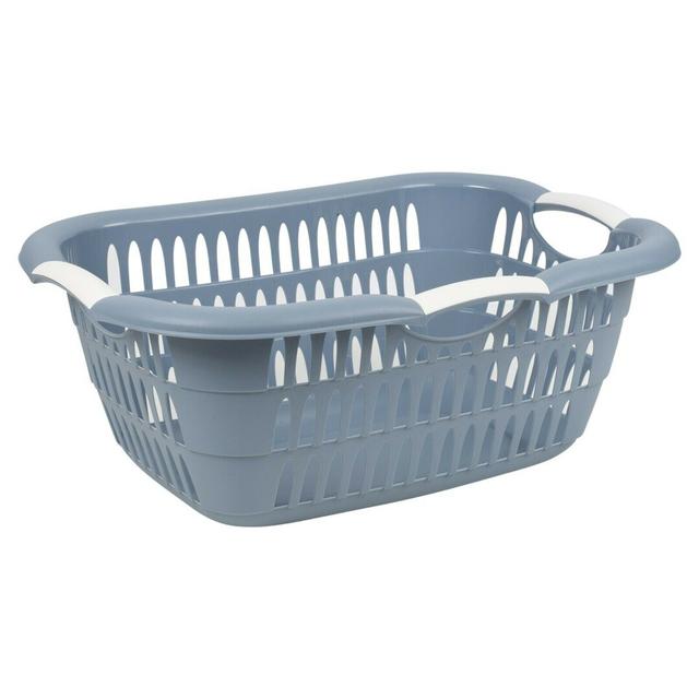 Plastic Laundry Basket with Handles Rebrilliant Colour: Blue, Size: Large (22 cm x 60 cm x 40 cm) on Productcaster.