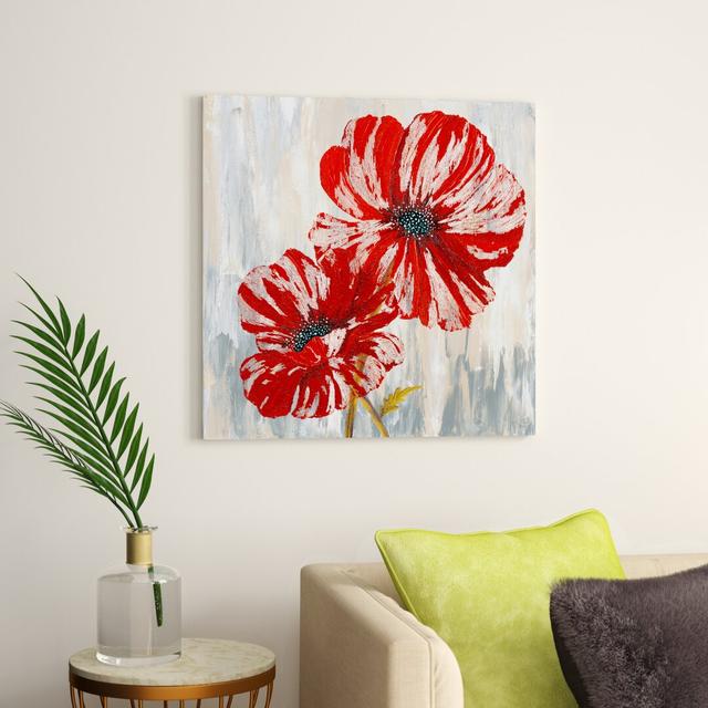 Red Poppies II - Print on Canvas Etta Avenue Size: 45.72cm H x 45.72cm W x 1.91cm D, Frame Option: No Frame on Productcaster.