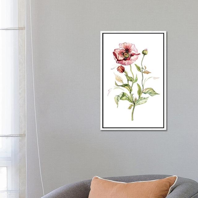 Wild Poppy Fleur De Lis Living Format: White Framed, Size: 66.04cm H x 45.72cm W x 3.81cm D on Productcaster.