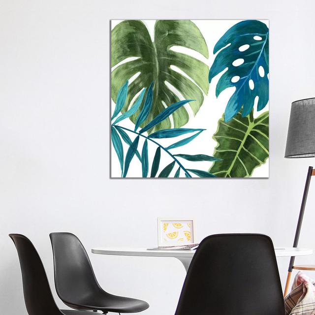 Tropical Leaves I by Asia Jensen - Wrapped Canvas Painting Pergo Classics Size: 93.98cm H x 93.98cm W x 1.905cm D on Productcaster.