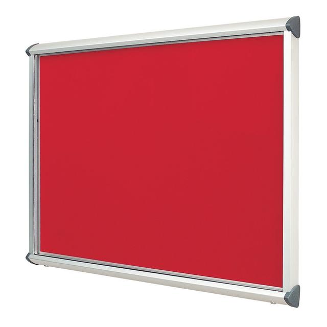 Pinnwand ClearAmbient Größe: 75 cm H x 96,7 cm B, Gestellfarbe: Grün, Farbe: Scharlachrot on Productcaster.