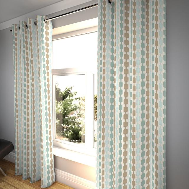 Anneth Lotta Tailored Pencil Pleat Balckout Thermal Curtains (Set of 2) 17 Stories Colour: Duck Egg Blue/Taupe, Panel Size: 167 W x 228 D cm on Productcaster.