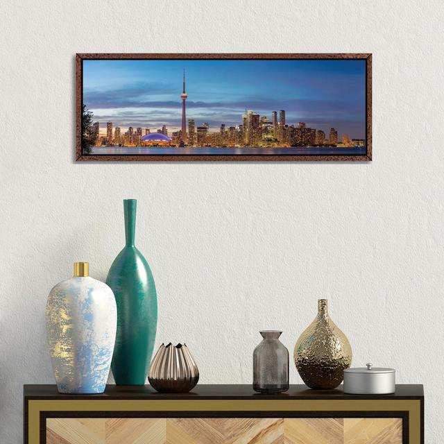 Skylines And CN Tower From Toronto Island Park, Toronto, Ontario, Canada by Panoramic Images - Floater Frame Panoramic Gallery-Wrapped Canvas Giclée o on Productcaster.