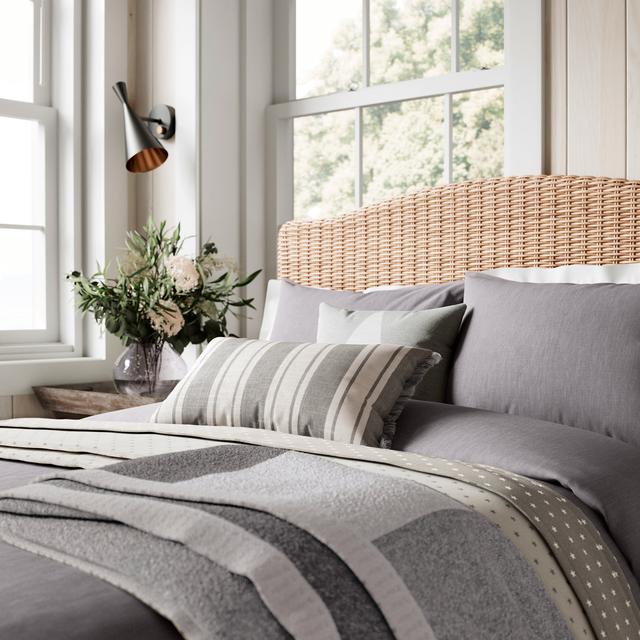 Denim Look Duvet Cover Set Helena Springfield Size: Double - 2 Standard Pillowcases, Colour: Gray on Productcaster.