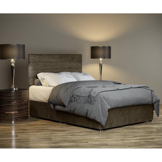 Sitka Divan Bed Base 17 Stories Size: Double (4'6), Colour: Mushroom on Productcaster.