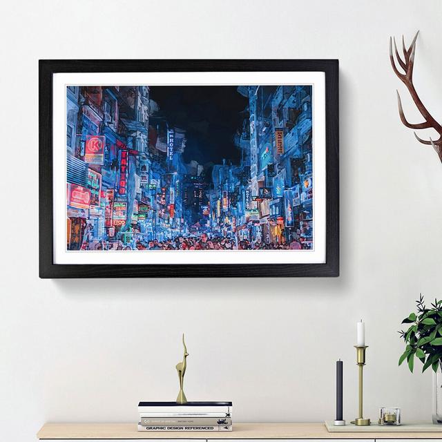 Ho Chi Minh City in Vietnam in Abstract - Picture Frame Graphic Art Print East Urban Home Size: 62cm H x 87cm W x 2cm D, Frame Option: Black Framed on Productcaster.