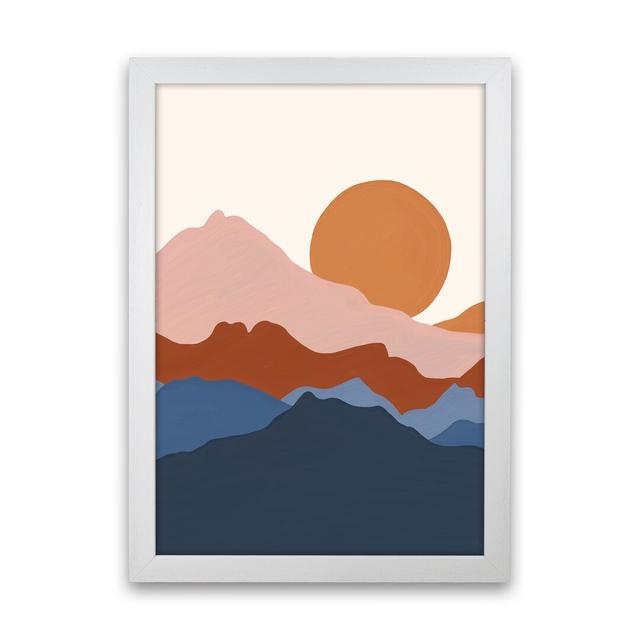 Astract Landscape - Graphic Art Print on Paper 17 Stories Size: 34cm H x 25cm W x 3cm D, Frame Option: White Framed on Productcaster.