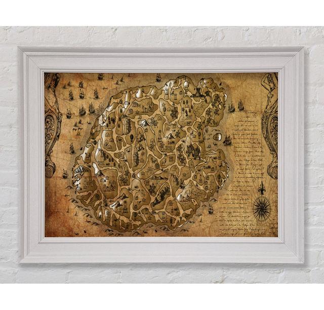 The Old Sepia Map - Single Picture Frame Art Prints Longshore Tides Size: 29.7cm H x 42cm W x 8cm D on Productcaster.