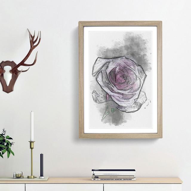 The Pale Purple Rose - Picture Frame Painting Print East Urban Home Size: 45cm H x 33cm W x 2cm D, Frame Option: Oak Framed on Productcaster.