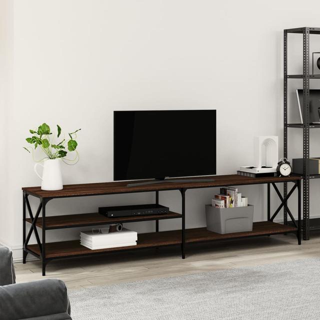 Loucas TV Cabinet 200x40x50 cm Engineered Wood and Metal Borough Wharf Colour: Brown Oak on Productcaster.