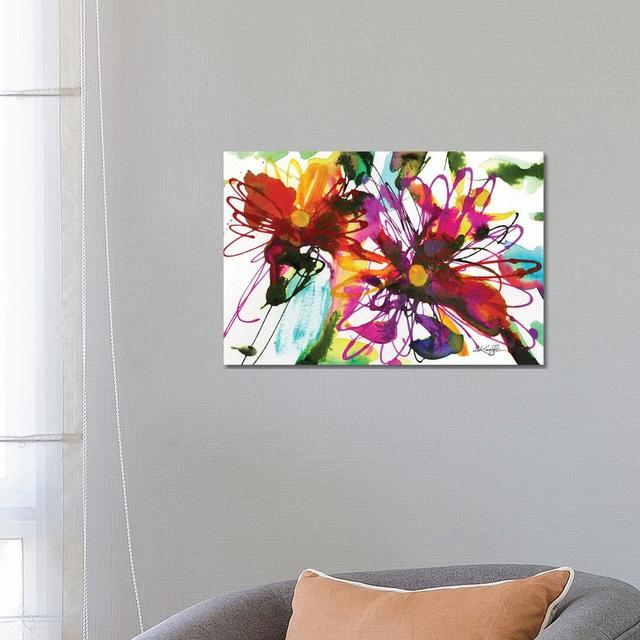 Floral Dance XVIII by Kathy Morton Stanion - Wrapped Canvas Painting ClassicLiving Size: 45.72cm H x 66.04cm W x 1.905cm D on Productcaster.