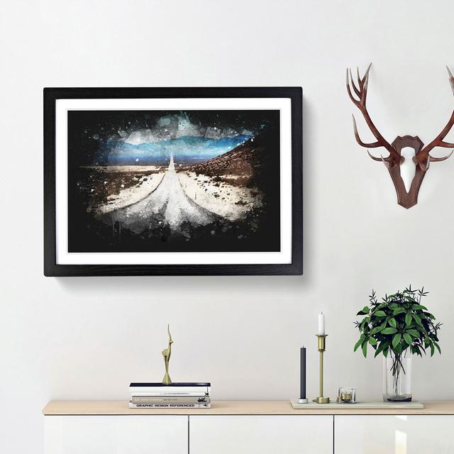 Death Valley In The Mojave Desert Paint Splash - Picture Frame Graphic Art East Urban Home Frame Option: Black Framed, Size: 45cm H x 63cm W x 2cm D on Productcaster.