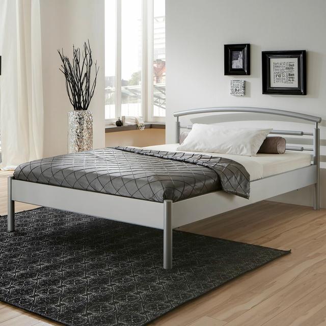 Metallbett Julia ModernMoments Liegefläche: 180 × 200 cm, Farbe: Grau/Braun/Blau on Productcaster.