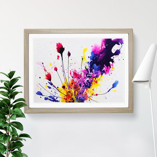 Flower Splash Vol.5 Abstract - Picture Frame Painting ClassicLiving Size: 25cm H x 34cm W x 2cm D, Frame Colour: Oak on Productcaster.