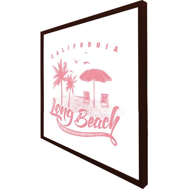 Maybee Cali Long Beach - Single Picture Frame Art Prints House of Hampton Format: Brown Framed, Size: 41cm H x 41cm W x 4cm D on Productcaster.