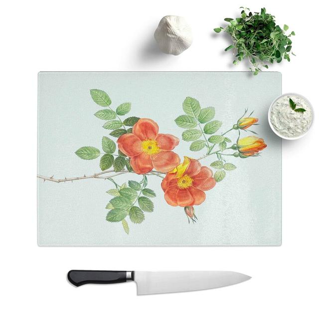 Tempered Glass Austrian Briar Rose Chopping Board East Urban Home Size: 28.5 cm W x 20 cm L on Productcaster.