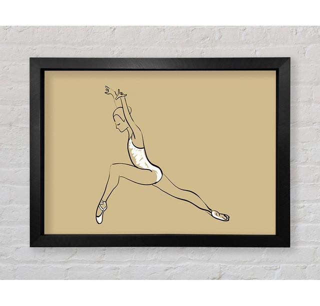 Beige White Ballerina 5 - Single Picture Frame Print on Canvas Mercer41 Colour: Beige, Format: Black Framed Paper, Size: 84.1cm H x 118.9cm W x 3cm D on Productcaster.