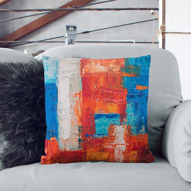 Abstract Art Painting Vol.352 by S.Johnson Cushion with Filling East Urban Home Size: 40 x 40 cm on Productcaster.