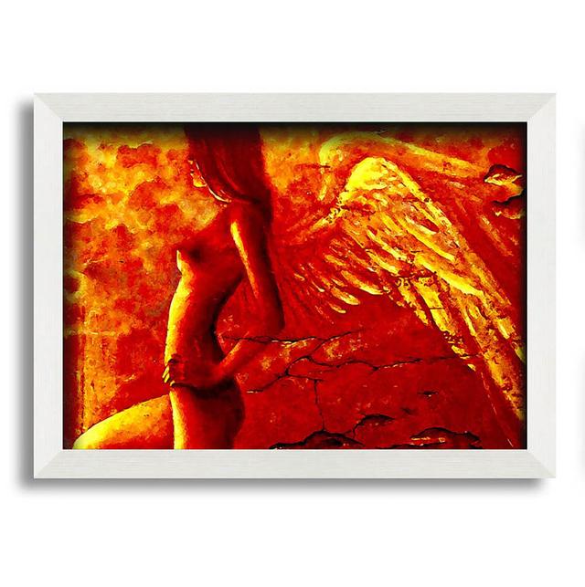 Orange Angel Wings - Single Picture Frame Art Prints Maturi Size: 29.7cm H x 42cm W x 10cm D on Productcaster.